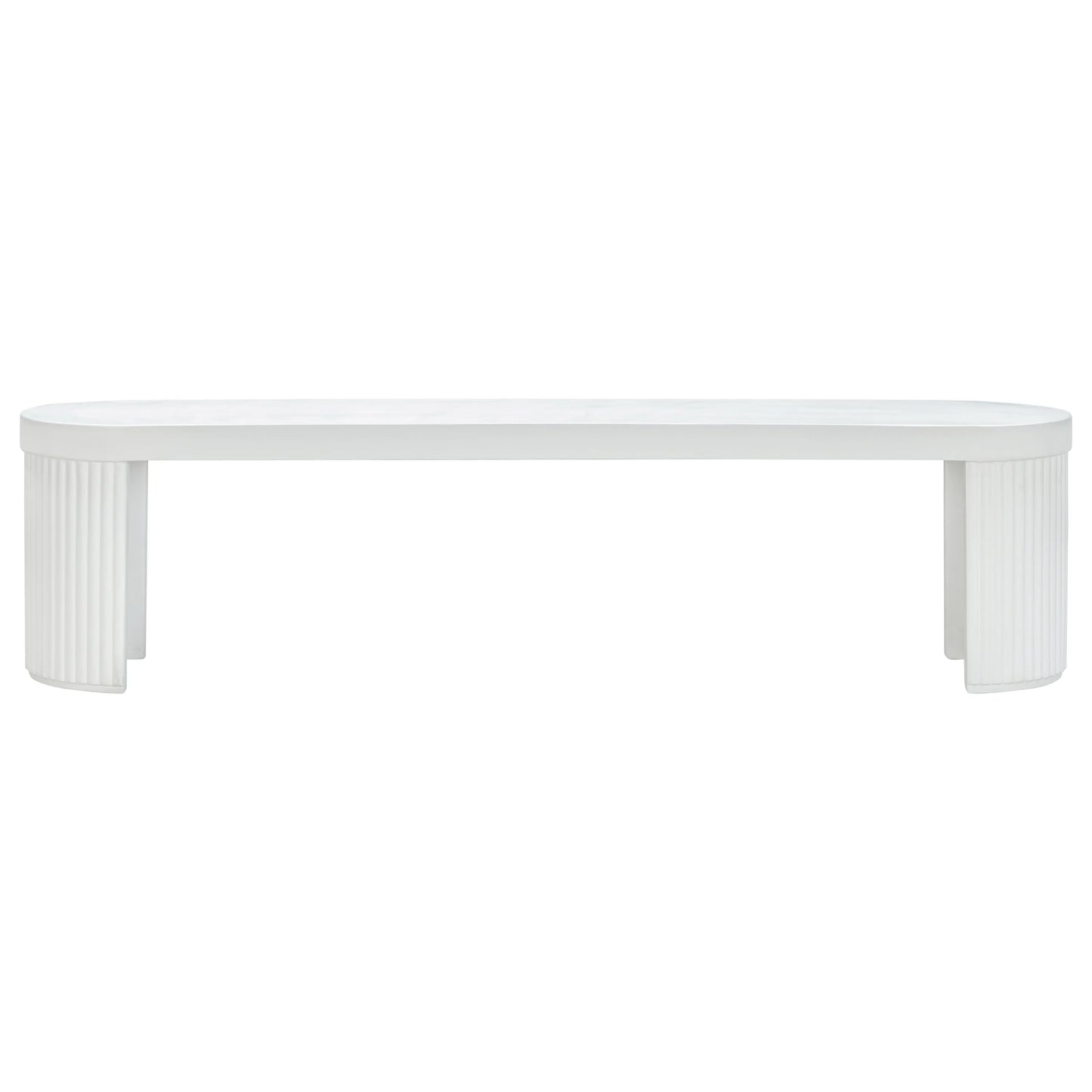 Furrow Outdoor Dining Bench 180cm - White Concrete