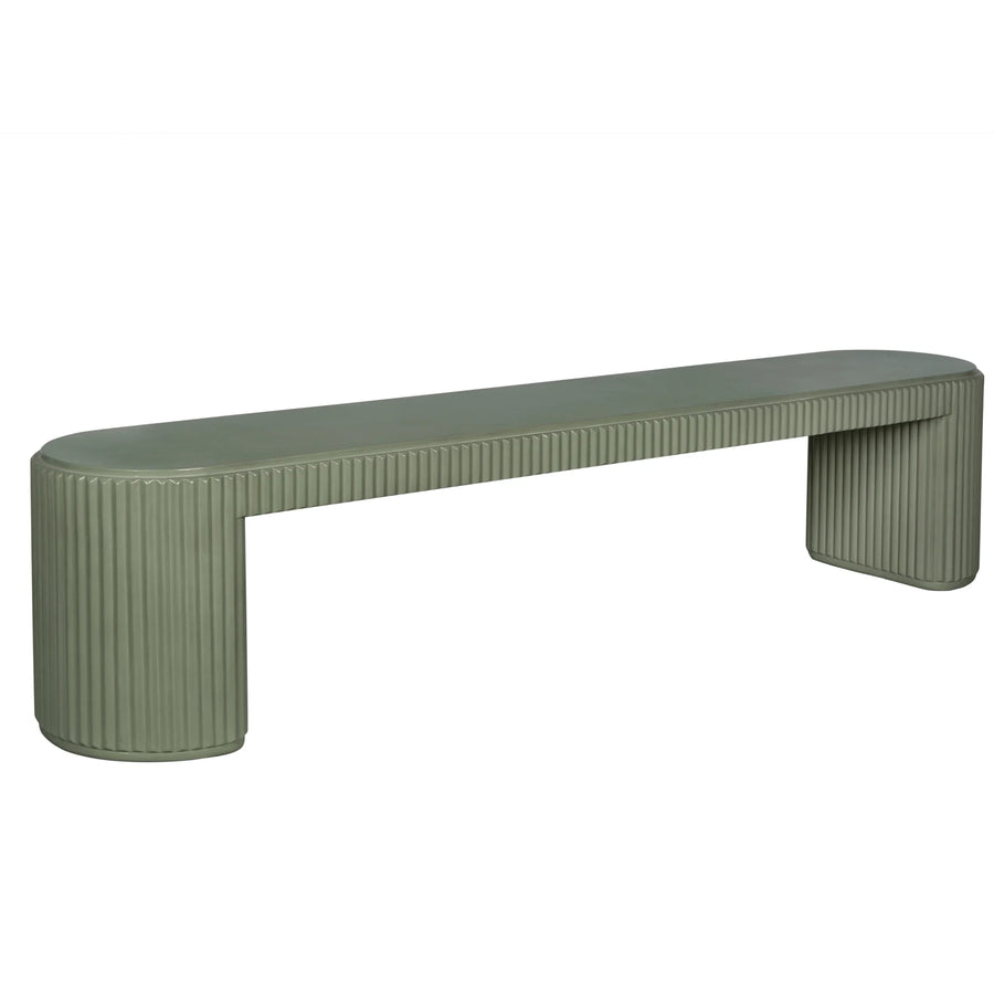 Nova Outdoor Dining Bench 210cm - Green Concrete