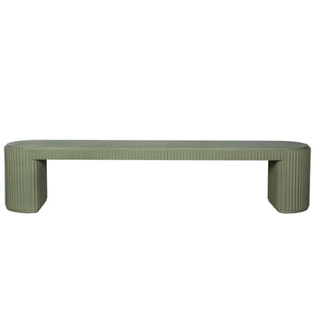 Nova Outdoor Dining Bench 210cm - Green Concrete