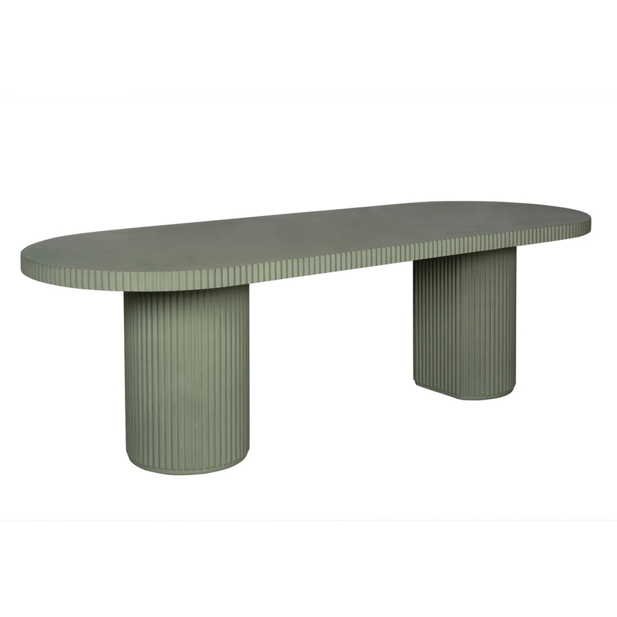 Nova Outdoor Dining Table 240cm - Green Concrete