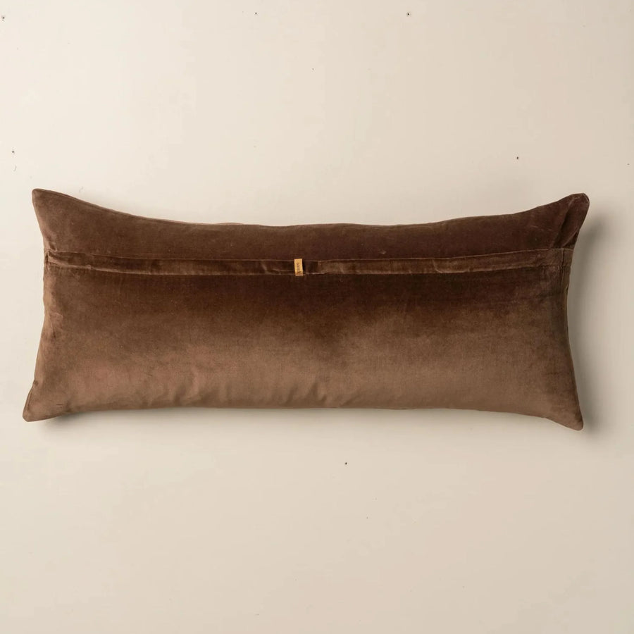 Velvet Bolster Cushion No Fringe - Chocolate