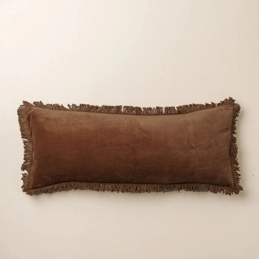 Velvet Bolster Cushion - Chocolate