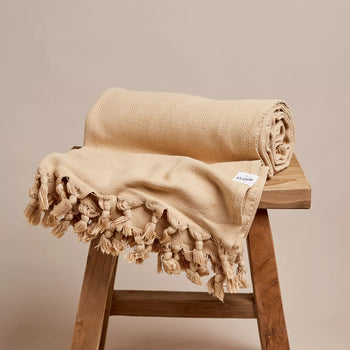 Vintage Wash Cotton Blanket - Nutmeg