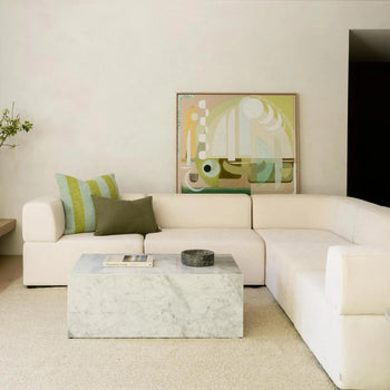 Stretch Large Closed Angle Sofa - Silex Off White