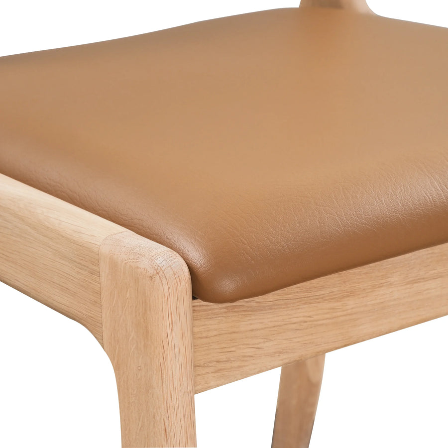 Luka Dining Chair - Oak / Tan leather