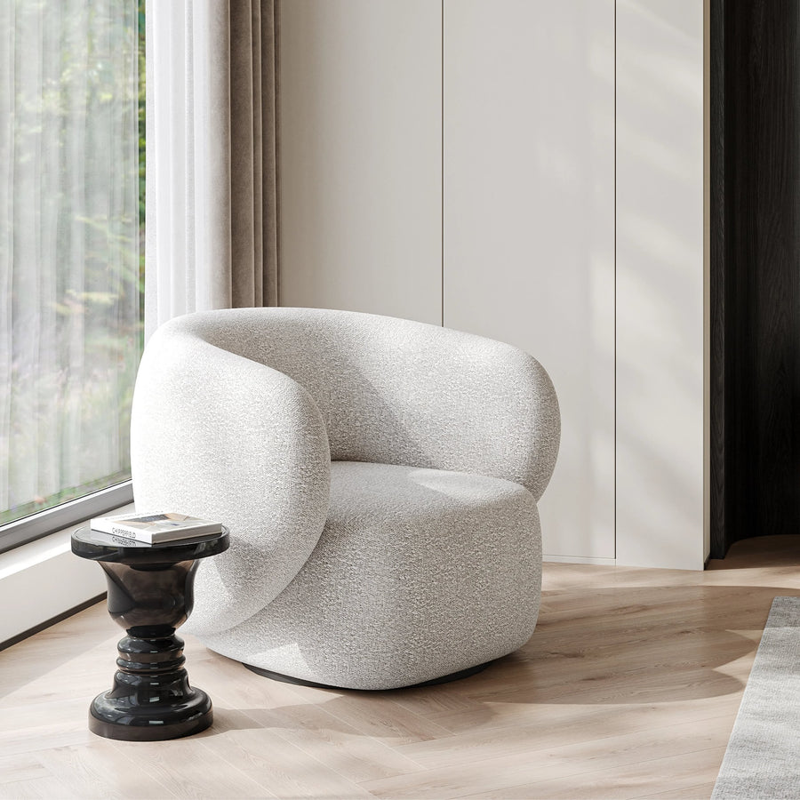 Swell Swivel Armchair - Maya Grey Boucle