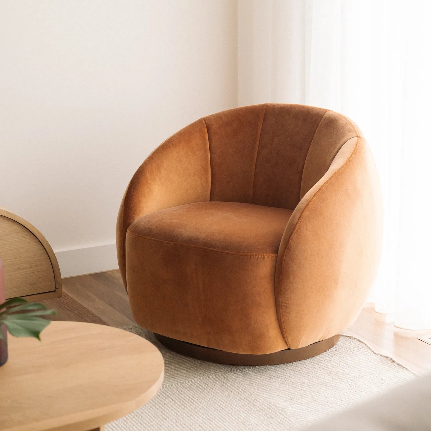 Lark Swivel Armchair - Opal Ochre