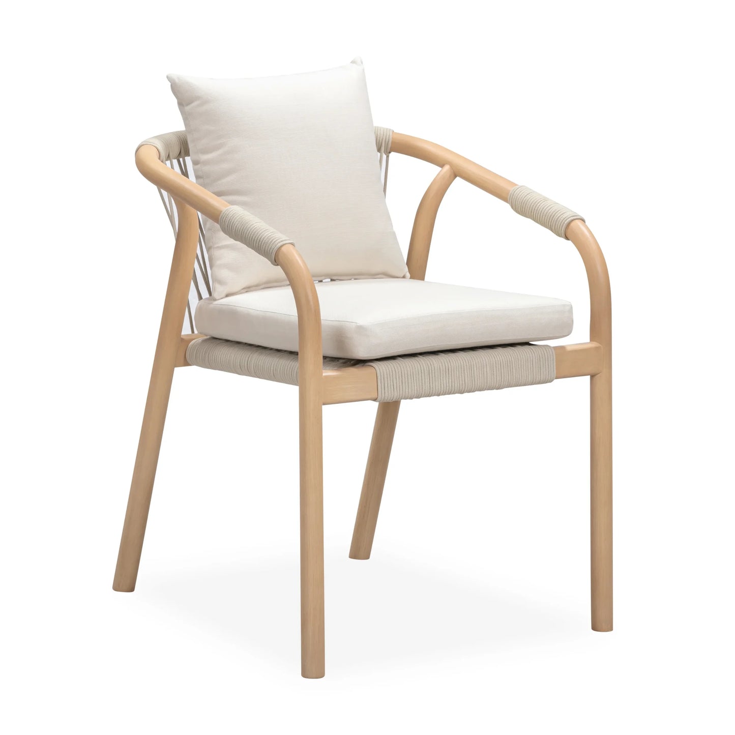 Burnett Outdoor Dining Chair - Eucalyptus / Beige