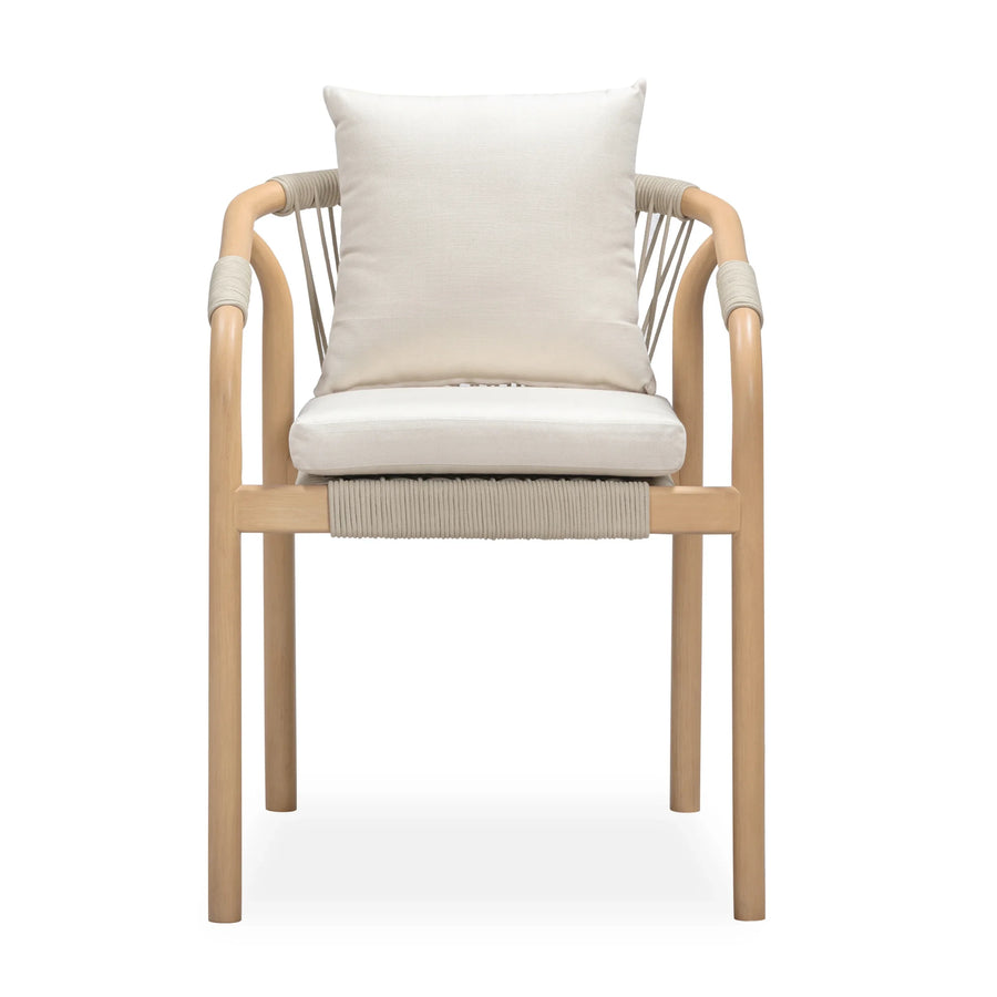 Burnett Outdoor Dining Chair - Eucalyptus / Beige