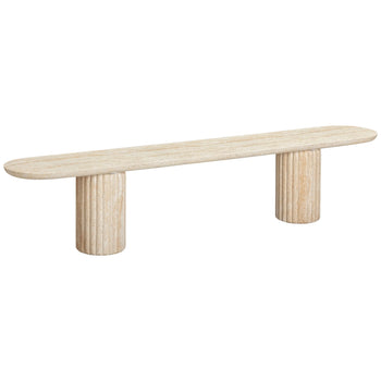 Arlie Outdoor Dining Bench 220cm - Travertine Finish