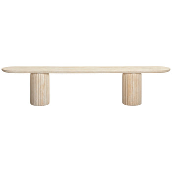 Arlie Outdoor Dining Bench 220cm - Travertine Finish