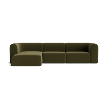 Berg 4 Seater LHF Chaise Sofa - Eden Leaf