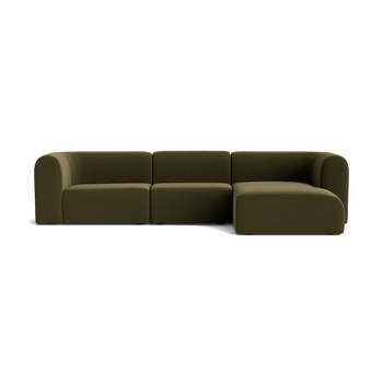 Berg 4 Seater RHF Chaise Sofa - Eden Leaf