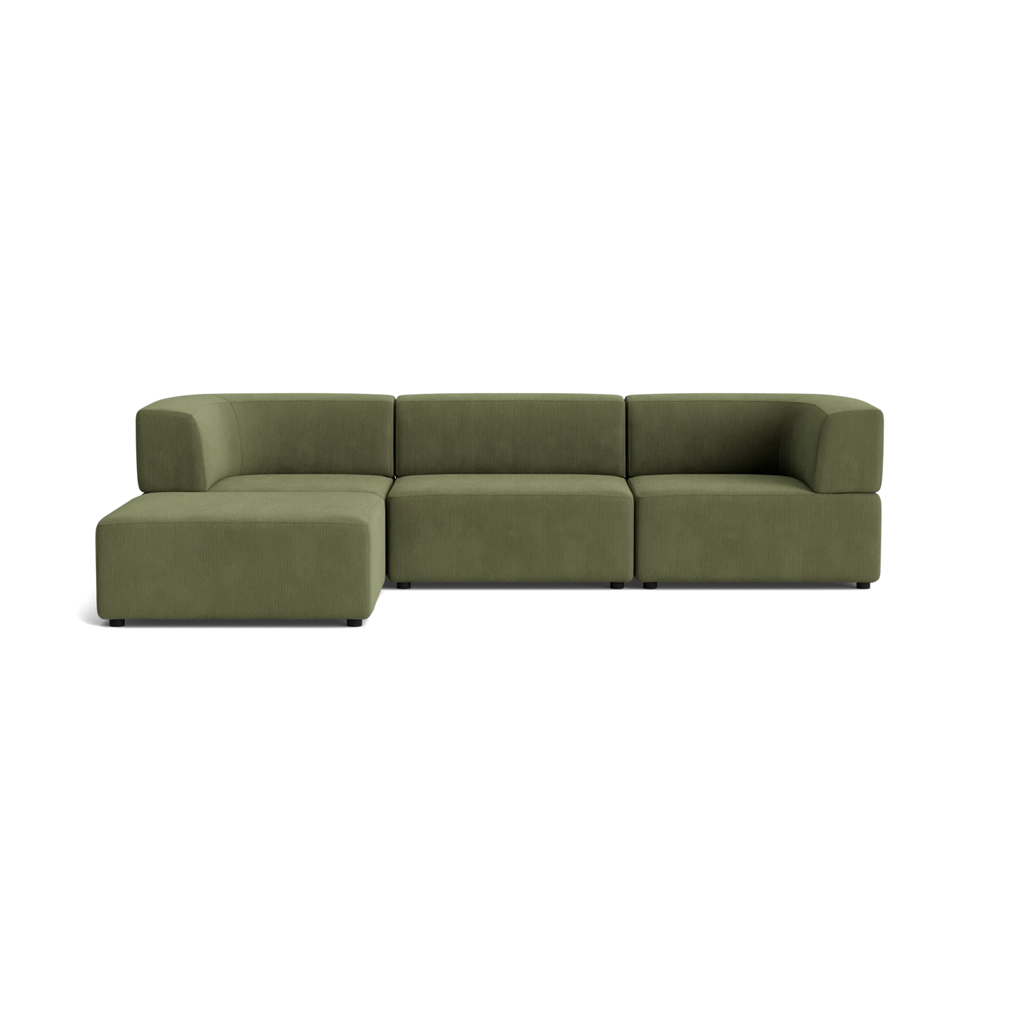 Stretch 4 Seater Chaise Sofa - Corduroy Forest