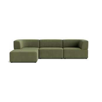 Stretch 4 Seater Chaise Sofa - Corduroy Forest