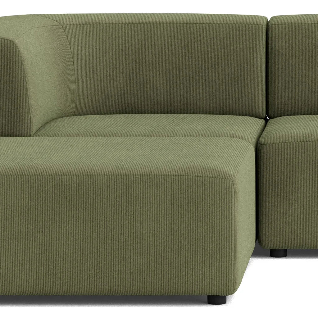 Stretch 4 Seater Chaise Sofa - Corduroy Forest