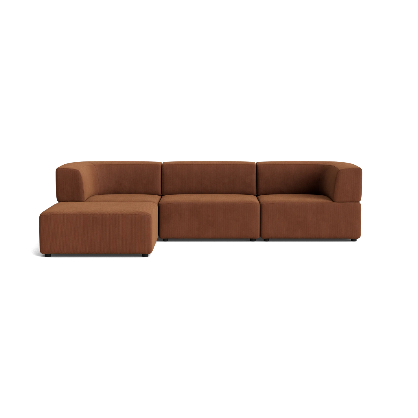 Stretch 4 Seater Chaise Sofa - Corduroy Cocoa