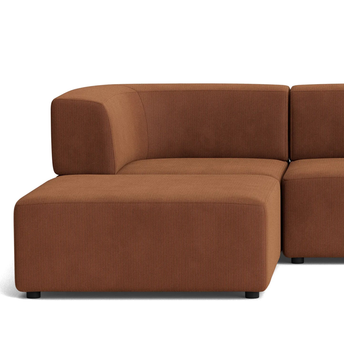 Stretch 4 Seater Chaise Sofa - Corduroy Cocoa