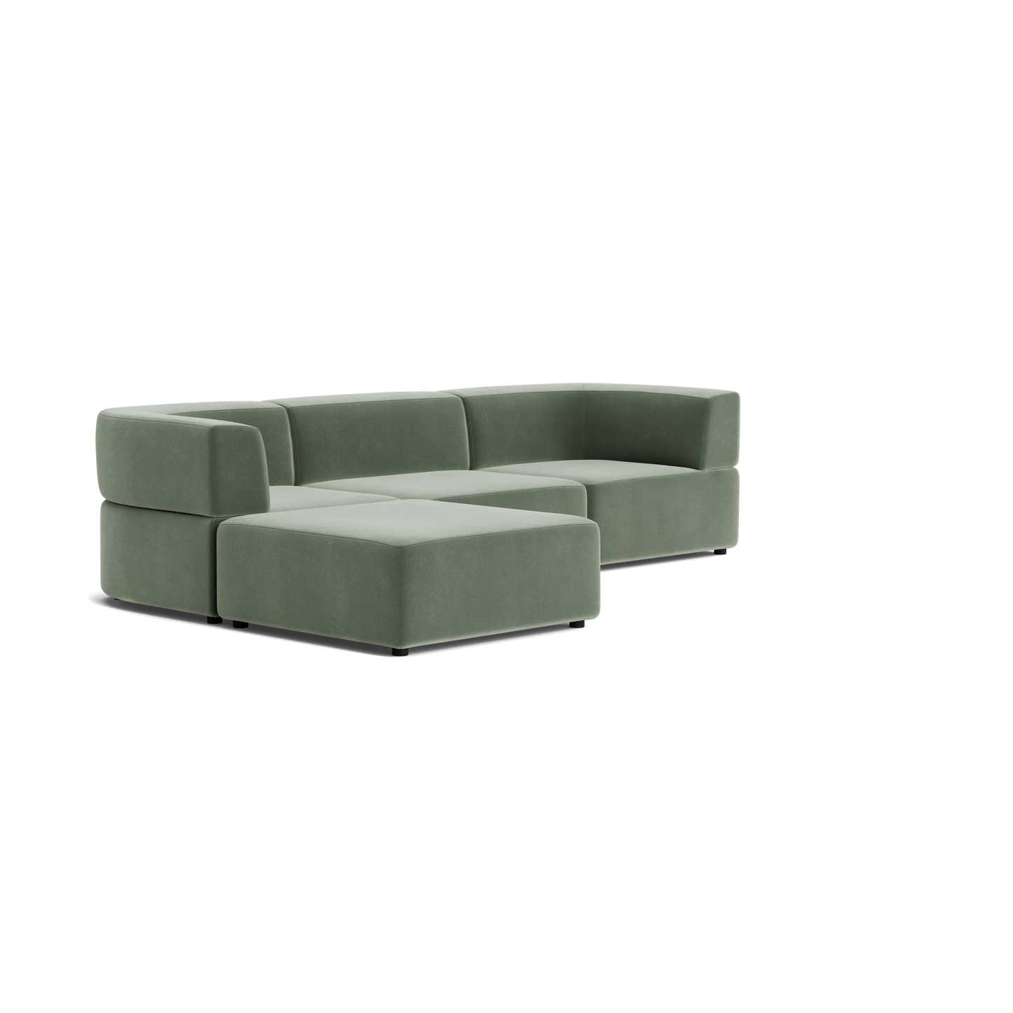 Stretch 4 Seater Chaise Sofa - Opal Ocean