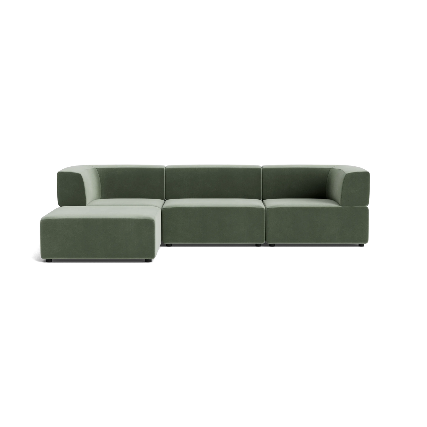 Stretch 4 Seater Chaise Sofa - Opal Ocean