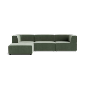 Stretch 4 Seater Chaise Sofa - Opal Ocean