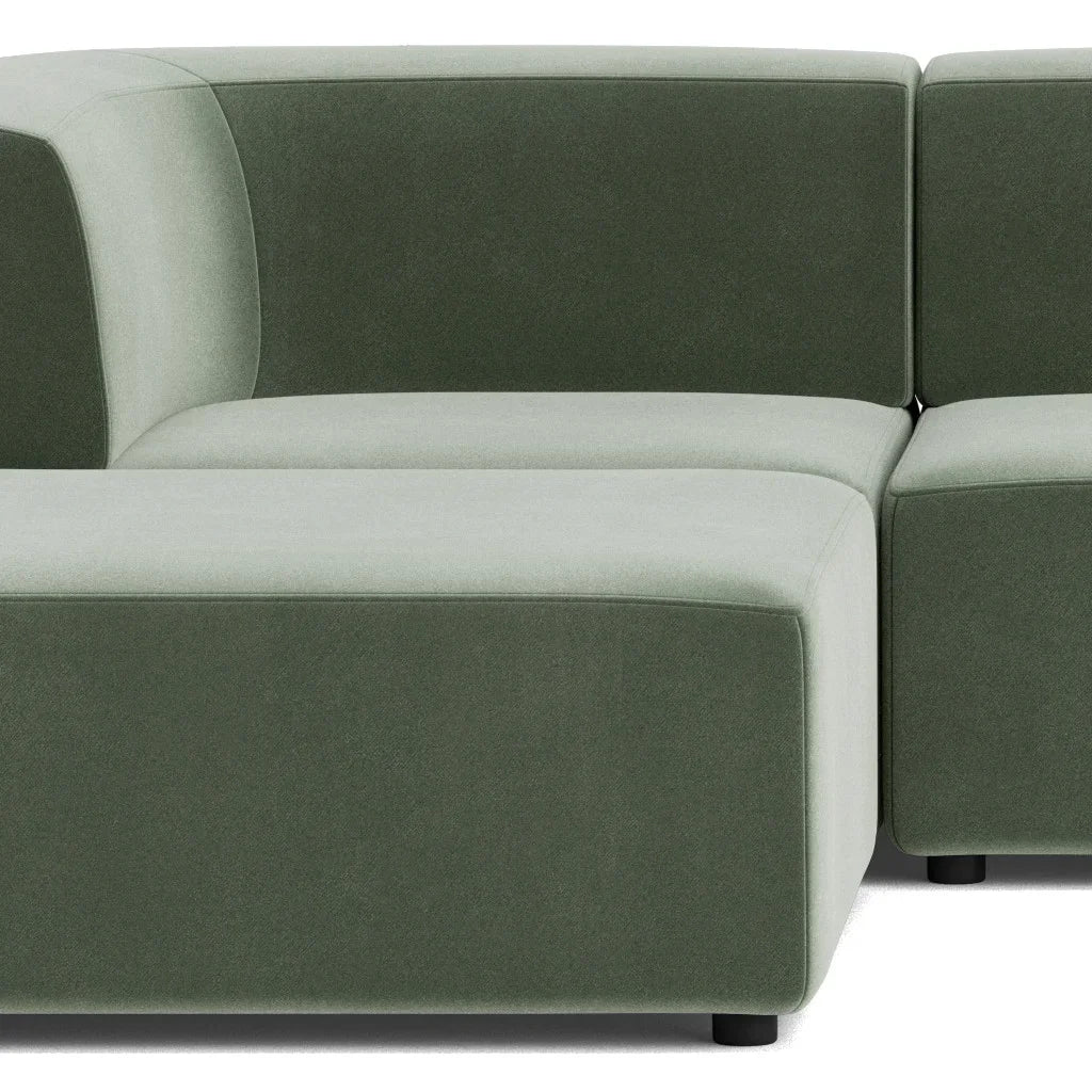 Stretch 4 Seater Chaise Sofa - Opal Ocean