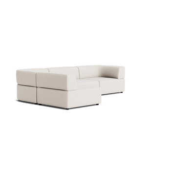 Stretch 4 Seater Open Chaise Sofa - Silex Off White