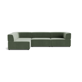 Stretch 4 Seater Open Chaise Sofa - Opal Ocean