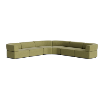 Stretch Large Angled Corner Sofa - Fossil Eucalyptus