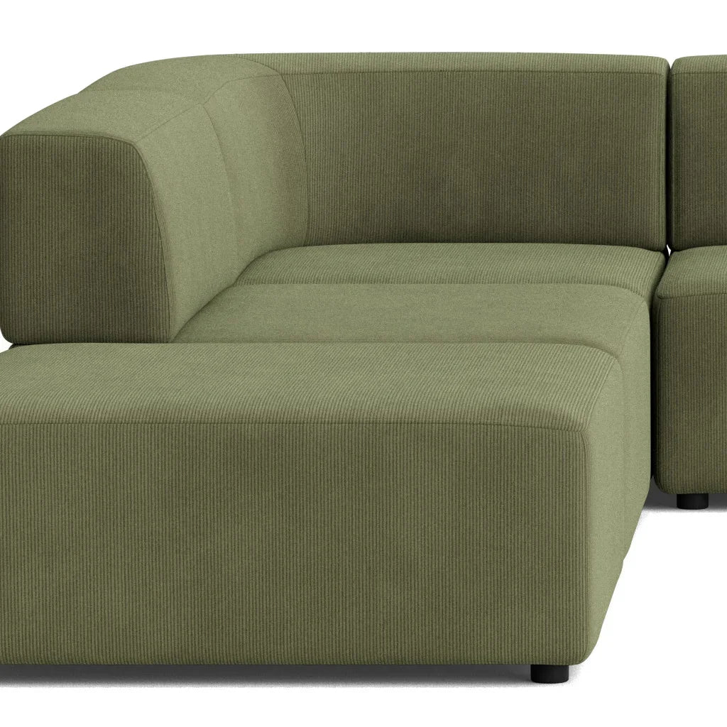 Stretch Open Corner Sofa - Corduroy Forest