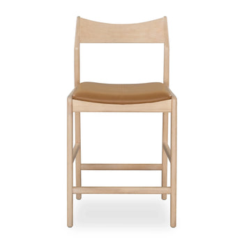 Eclipse Bar Stool 65cm - Oak / Tan Leather