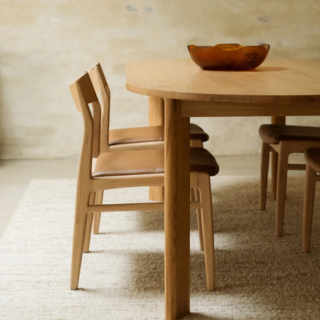 Eclipse Dining Chair - Oak / Tan Leather