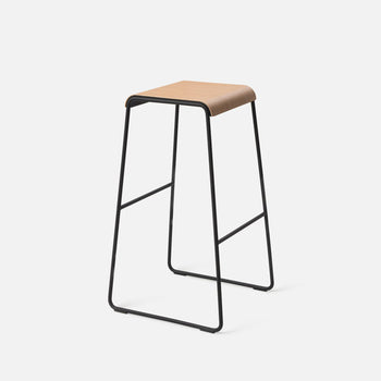 S2 Stool 72.5cm - Black/Oak