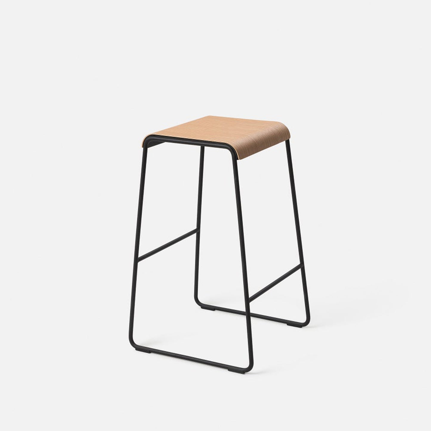 S2 Stool 64.5cm - Black/Oak