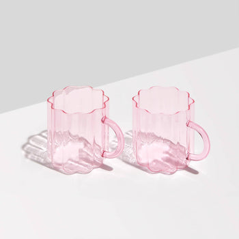 Wave Mug set of 2 - Pink