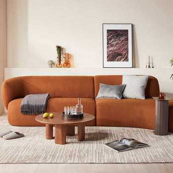 Swell Right Hand Chaise Sofa - Novatex Terracotta