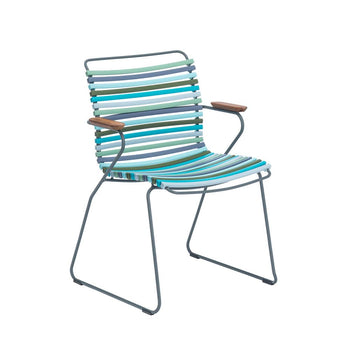 Click Outdoor Dining Chair W Armrest - Multi-Colour Blue