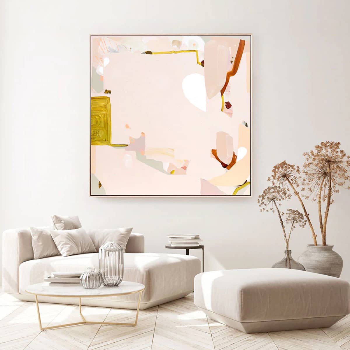 With Love Canvas Print 80Cm X 80Cm Oak Frame