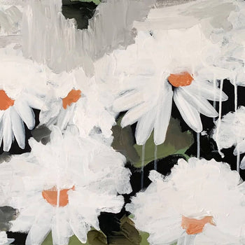 Daisy Dew Canvas Print 64Cm x 80Cm Oak Frame