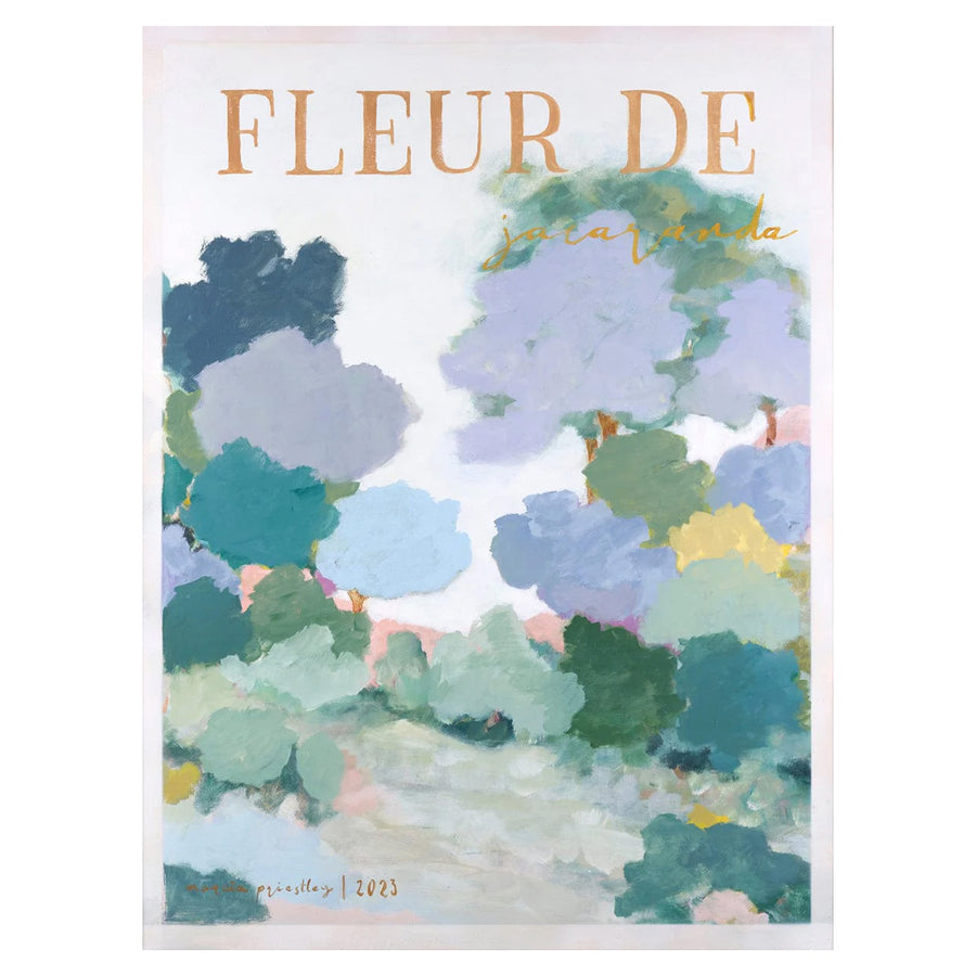 Fleur De Jacaranda Canvas Print 52Cm x 70Cm White Frame