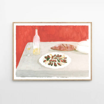 Bodegón con Mejillones Print 50Cm x 70Cm