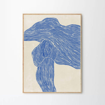 The Line – Navy Print 100Cm x 140Cm